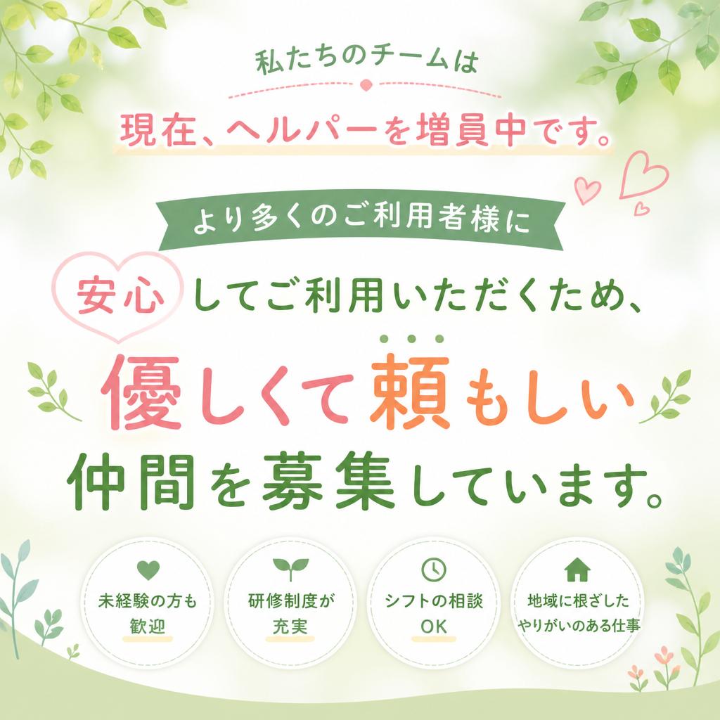 ヘルパー増員中！