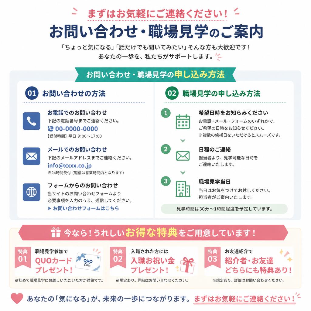 今すぐお問い合わせを！