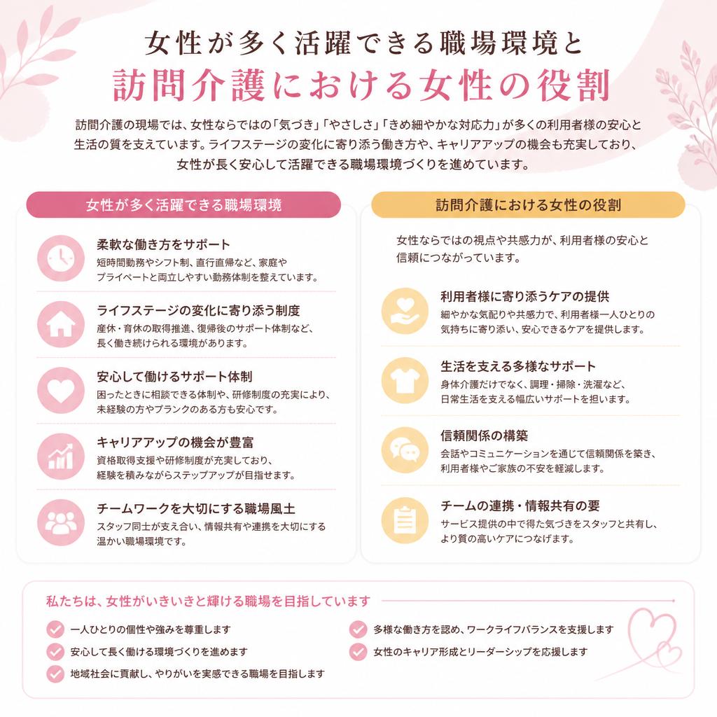 女性ヘルパーが活躍する理由