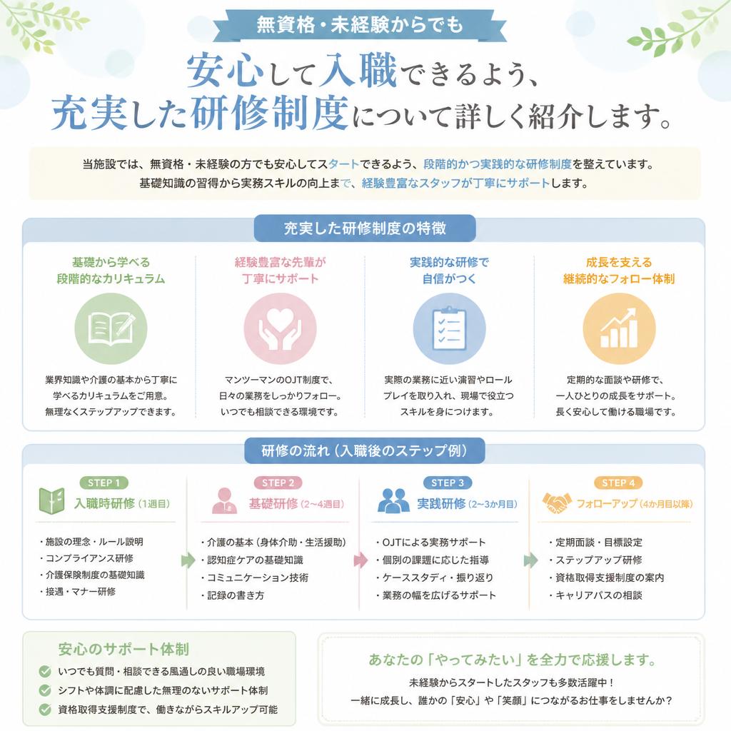 未経験者も安心の研修制度
