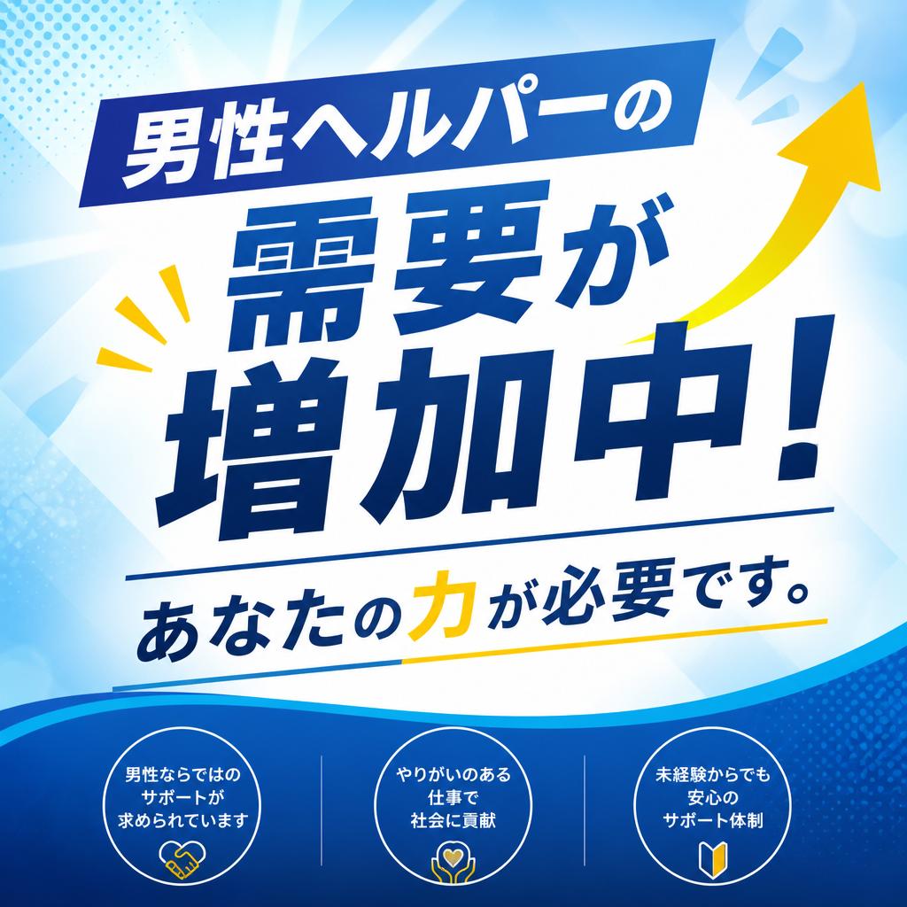 男性ヘルパーの需要が増加中！あなたの力が必要です。