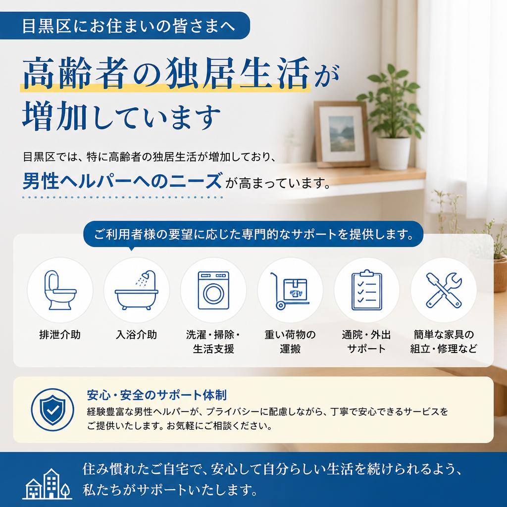 目黒区での男性ヘルパーのニーズ