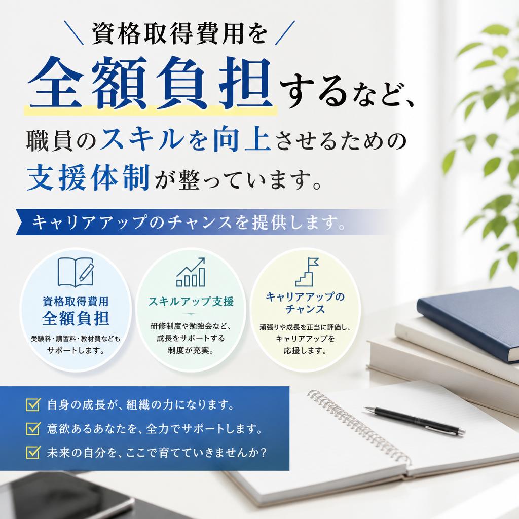 資格取得支援でスキルアップ