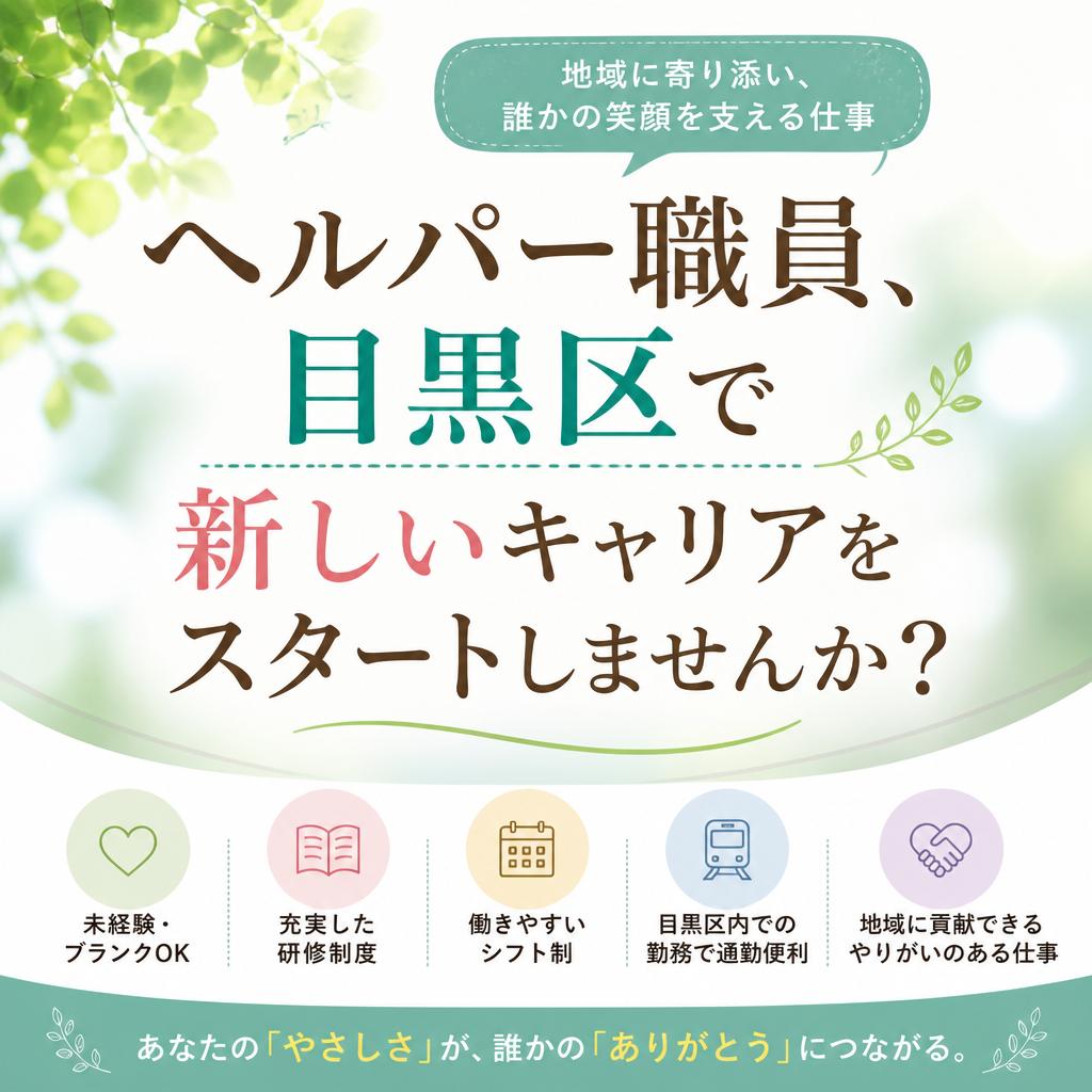 ヘルパー職員、目黒区で新しいキャリアをスタートしませんか？